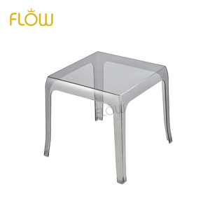 Wohnmöbel Modernes Outdoor Minimalistisches Kleines Tischset mit Kunststoffplatte und Acryl-Klarer Basis für Kaffee, Bettseite und Esszimmer - Product Image 6