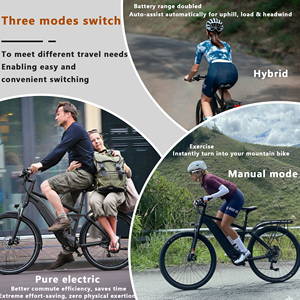 52V21Ah フルサスペンション 1000W マウンテン電動自転車 27.5インチ 油圧ブレーキ オフロード スポーツ電動自転車 - Product Image 6