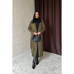 Cárdigan Largo de Punto Color Caqui para Mujer, Marca Lookback, con Estampado en la Espalda, Estilo Casual Anti-Pilling - Product Image 6