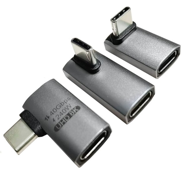 Shenzhen Manoson UHD8K USB4 40G 240W TYPE C Male to Female 90 Degree Bend Full-Featured High-Speed Adapter