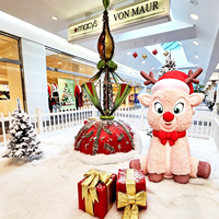 Renne de Noël gonflable de 2 m, Rudolph gonflable personnalisé en peluche, durable, imperméable, décorations de Noël gonflables pour l'extérieur