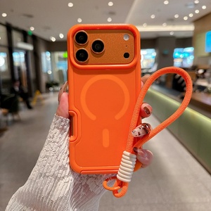 เคสโทรศัพท์มือถือแบบสายรัดแม่เหล็ก 2 in 1 สำหรับ iPhone 17 Air 16 15 Pro Max  วัสดุ TPU  พร้อมวงแหวนกันกระแทก  ดีไซน์ทันสมัย  พร้อมสายคล้อง - Product Image 1