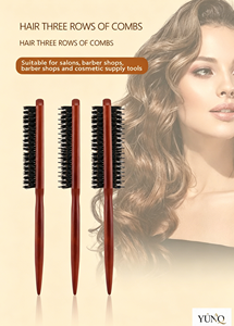 Teasing Boar Bristle Edge Hair <b>Brush</b> for Women - Teasing Comb with Rat Tail Pick for Hair Sectioning Used for Edge Control, <b>Back</b> - Product Image 5