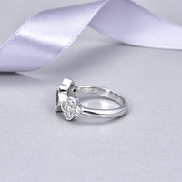 Poliva – bagues en argent Sterling 925 plaqué Rhodium, Style à la mode, trèfle à quatre feuilles, bague en cristal bleu