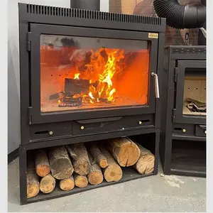 自立型薪ストーブセントラルヒーティング暖炉素朴な鋳鉄薪ストーブ薪ストーブ暖炉