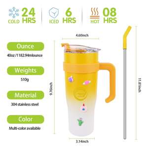 Vaso Térmico de Acero Inoxidable Dq de 40 oz con Asa, Aislado al Vacío, Reutilizable para Uso en Exteriores - Product Image 4