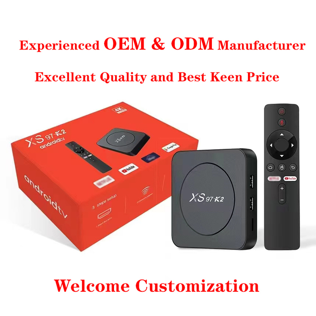 XS97 K2 BT Cheap Allwinner H313 Set-top Box Android 10 Dual Wifi Smart Tvbox 2GB 8GB Custom ATV 4K OTT Tv Box with Voice Remote