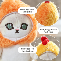 Peluche chat moelleuse orange jaune, douce et colorée, sûre, pour présentoirs de vente au détail, assortiment pour machines à griffes, cadeau personnalisé pour événements