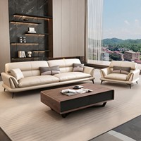 Ensemble de canapés de réception modernes en cuir PU pour bureau à domicile et bureaux de direction