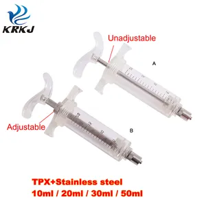 KD316 10ml 20ml 30ml 50ml besleme papağan kuş veteriner hayvan hayvancılık ayarlanabilir plastik çelik veteriner şırınga - Product Image 3