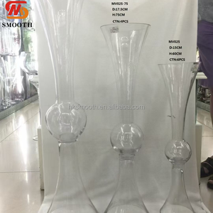 Vase en verre transparent élégant et raffiné de 35 pouces et 30 pouces, grand support floral pour centre de table de mariage - Product Image 2