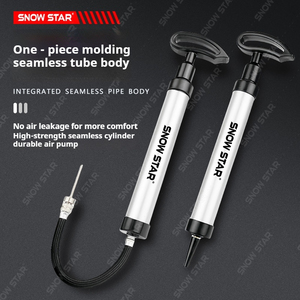 Mini pompe à air portative en alliage d'aluminium avec aiguilles, pompe à ballons à usage quotidien avec système de gonflage par poussée et traction et aiguilles - Product Image 4
