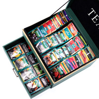 Boîte à thé en bois faite à la main Twinings Black de Jeddah, Arabie Saoudite, avec 8 compartiments, boîte à sachets de thé en MDF, gravure laser, couleurs personnalisables