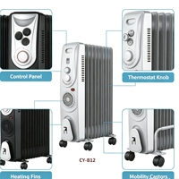 Radiator Oli Multifungsi dengan Kipas Turbo, Termostat yang Dapat Disesuaikan, Perlindungan dari Panas Berlebih, dan Penyimpanan Kabel