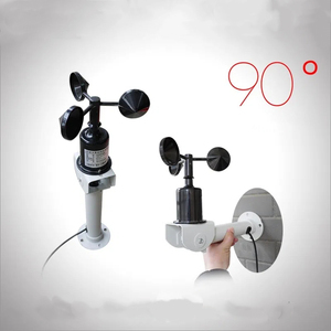 Anémomètre industriel à girouettes 3 tasses certifié CE avec sortie d'impulsion RS485 Station météo capteur de vitesse du vent matière plastique - Product Image 1