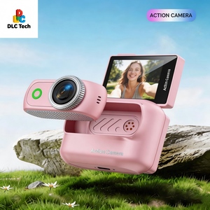 Caméra d'action DLC avec support magnétique, caméra sportive 4K HD avec écran rabattable, EIS anti-vibration, WiFi, application téléphonique, télécommande pour vlog - Product Image 1