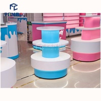 Nuevo mostrador de diseño para tienda de regalos, vitrina de exhibición para minoristas, mostrador de dulces para centro comercial, expositor de madera para dulces.