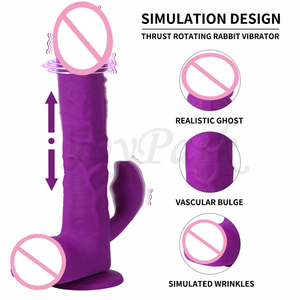 Jouets sexuels télécommandés sans fil, vibromasseurs télescopiques rotatifs à 360 degrés, simulateurs de vibration pour femmes, préservatifs - Product Image 5