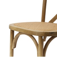 Chaise rustique empilable en bois de hêtre à dos croisé X, Table et chaises de Banquet pour événement de mariage