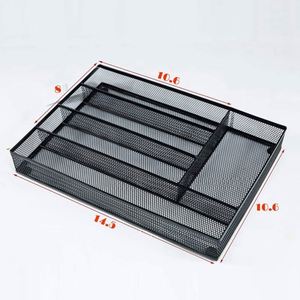 Metal <b>Large</b> Cutlery Tray Rectangle <b>Desk</b> Organizer Utensil Holder - Product Image 4