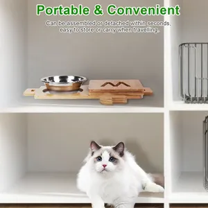 5 độ nghiêng tre đôi cao con chó bát với 4 Điều chỉnh chiều cao - Product Image 5