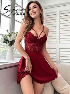 Sfy-y1599 Nuisette en soie de lait de haute qualité à bretelles, style pur désir, pyjama dos nu, lingerie sexy pour femme - Product Image 3