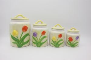 Carafe en céramique à motif de tulipes en relief, vase créatif en forme de fleur 3D pour la décoration de table de printemps et <span class=keywords><strong>cadeau</strong></span> de fête <span class=keywords><strong>des</strong></span> mères, 34 oz - Product Image 2