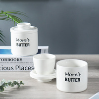 Récipient à beurre et fromage en céramique française avec logo personnalisé Beurrier en porcelaine avec couvercle