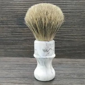 Dishi 26mm white resin handle with pure badger hair and boar bristle hair mixed knot shaving brush