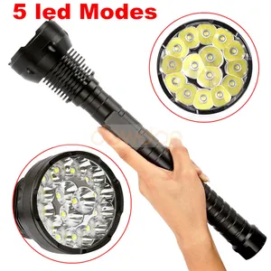 18000lm 15 * T6 không thấm nước đèn pin 26650 18650 pin 5 chế độ Hợp kim nhôm LED Torch