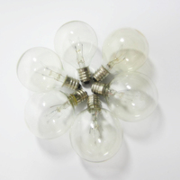 Lot de 25 ampoules transparentes G40 Globe E12 E14 7W 10W 15W Ampoules incandescentes à intensité variable G40 Ampoules de rechange pour lumières de patio