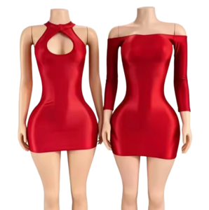 Viviblook Z319DS02 Vestido Mini Ajustado de Color Sólido Sexy para Mujer, Vestidos Elegantes de Verano para Mujer - Product Image 1