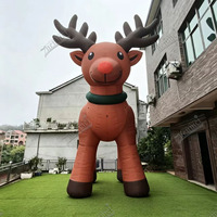 Renne gonflable géant LED Zhenmei de 20 pieds, personnalisé pour la publicité de Noël, idéal pour les centres commerciaux et les décorations de fêtes