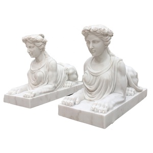 Estatua tallada a mano de mármol Beige <span class=keywords><strong>egipcio</strong></span> Natural, <span class=keywords><strong>escultura</strong></span> egipcia de tamaño real para jardín - Product Image 4