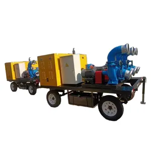 Bomba diesel móvel autoescorvante de estágio único para irrigação agrícola, controle de inundações e tratamento de água potável 250ZW-420-22