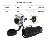 Connecteur Circulaire Robuste en Gros IP67 Étanche LP16 Semi-Métallique à Broches Estampées Mâle-Femelle pour Alimentation Électrique