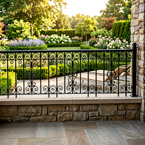 Modern Wrought Iron <strong>Handrail</strong> for Staircase &amp; Balcony Easy to Install <strong>Outdoor</strong> Deck Apartment Railing with Waterproof Mounting - Product Image 1