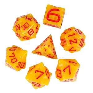 Udixi – Nouveau jeu de dés polyédriques en résine jaune avec logo personnalisé pour RPG, Dungeons & <span class=keywords><strong>Dragons</strong></span> (D&D) - Product Image 1