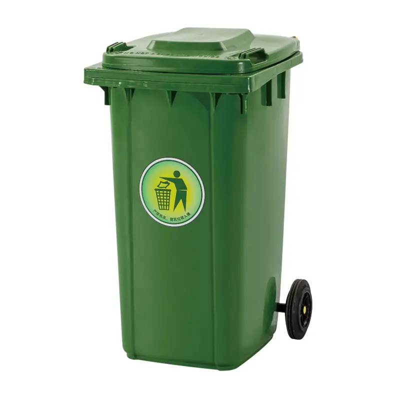 Contenedor de basura de plástico con ruedas, Cubo de reciclaje con residuos de ruedas, 120L/240L/360L/660L/1100L, gran oferta