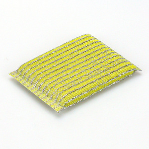 Kitchen Dishwashing Sponge <b>Silver</b> <b>Wire</b> Strip Cleaning Pad Rectangle Double Sided Scouring Pad For Pots And Pans - Product Image 4