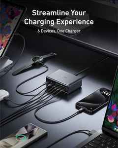 สถานีชาร์จ Anker 200W GaN Prime USB C ชาร์จเร็วพิเศษ 6 พอร์ต พร้อมระบบ MultiProtect และ ActiveShield 3.0 รุ่น A268 - Product Image 2