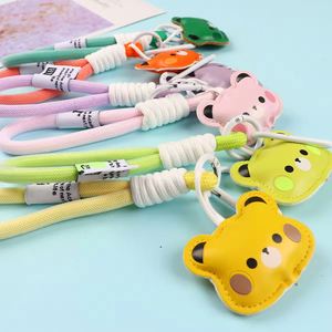 Porte-clés mignon en cuir PU avec dessin animé, mousqueton pour sac à dos d'enfant, accessoire de mode - Product Image 3