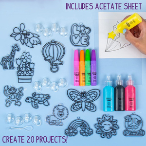 ชุดงานฝีมือสร้างสรรค์ภาพศิลปะบนกระจก Perfect Kraft DIY ระบายสีเองได้ ของขวัญวันเกิด ของเล่นเสริมพัฒนาการสำหรับเด็ก - Product Image 2