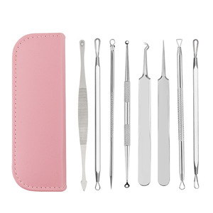Stainless Steel Acne Needle Kit 8 Piece Set Double Clip Face Blackhead Remover Tools - Product Image 5