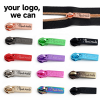 Nolvo World usine en gros 5 # curseurs de fermeture éclair en nylon extracteur de logo personnalisé fermeture éclair pour sacs extracteur de fermeture éclair