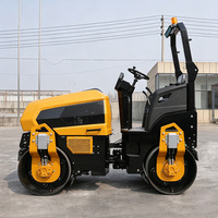 Compacteur routier vibrant diesel OEM de 1,5 tonne à double tambour pour la construction de chaussées en asphalte