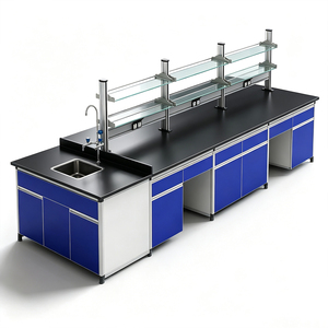 Mesa de Trabajo de Acero y Madera Popular para Laboratorio, Serie <span class=keywords><strong>Secret</strong></span> Test, para Mobiliario de Laboratorio de Hospitales y Escuelas - Product Image 6