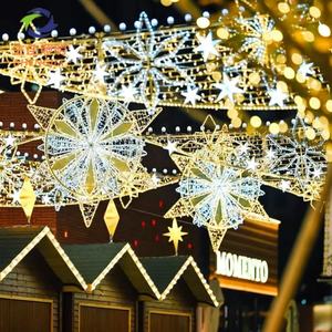 Vente chaude Noël Nouvel An Lumière LED de rue extérieure <span class=keywords><strong>paysagère</strong></span> IP65 à cadre métallique avec télécommande motif flocon de neige - Product Image 5