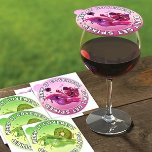 Pegatinas Protectoras para Bebidas Desechables, Ecológicas, Reciclables, con Diseño de Frutas de Verano, Anti-Spoiling, para Tapas de Vasos, Impermeables y Seguras - Product Image 6