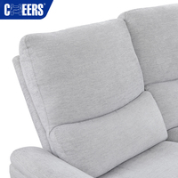 Canapé d'angle modulaire en tissu gris MANWAH CHEERS 5 places avec fauteuils inclinables, canapé sectionnel pour petit salon